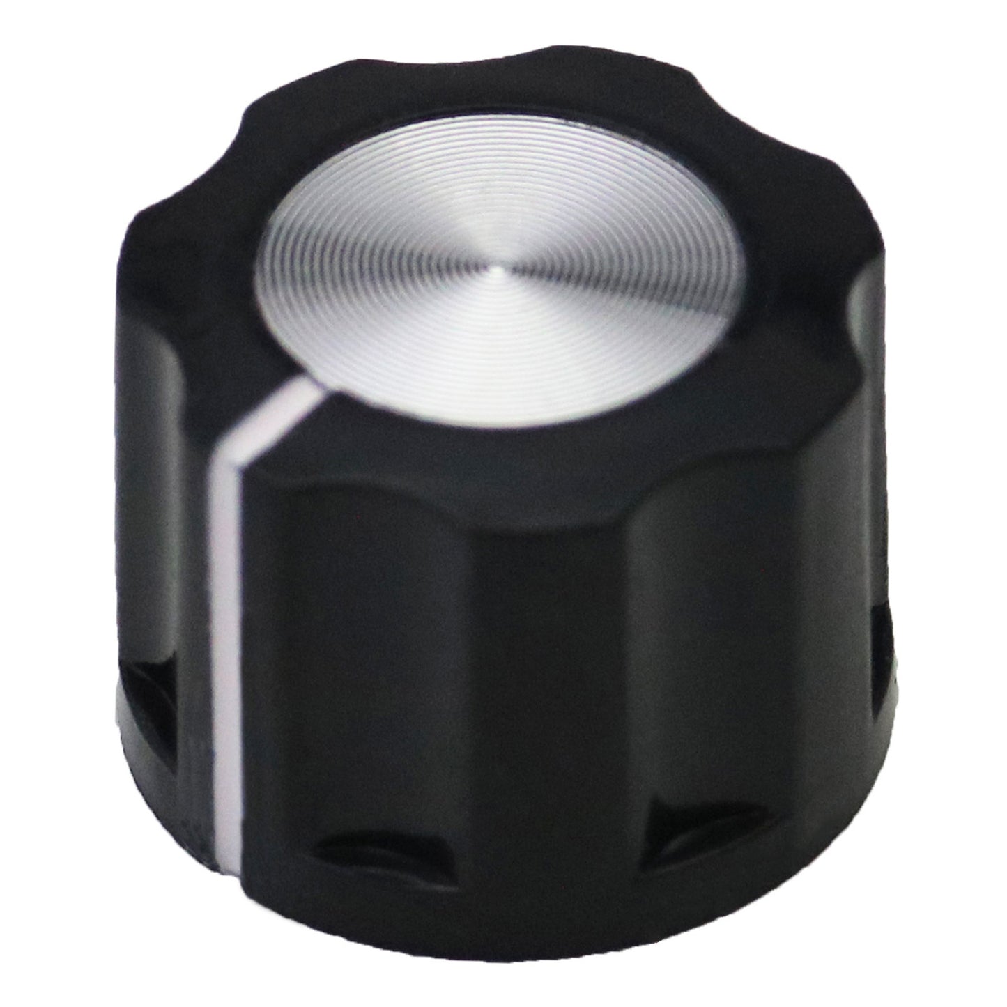 Small Fluted Silver Cap Retro Style Amplifier / Instrument Control Knob