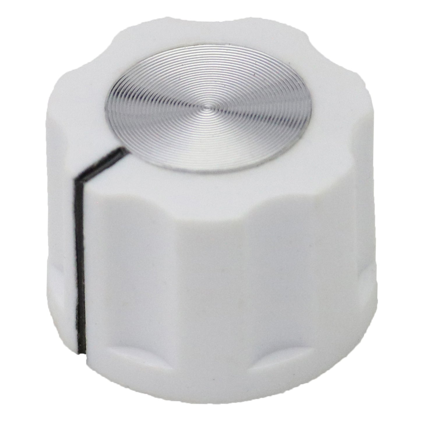Small Fluted Silver Cap Retro Style Amplifier / Instrument Control Knob