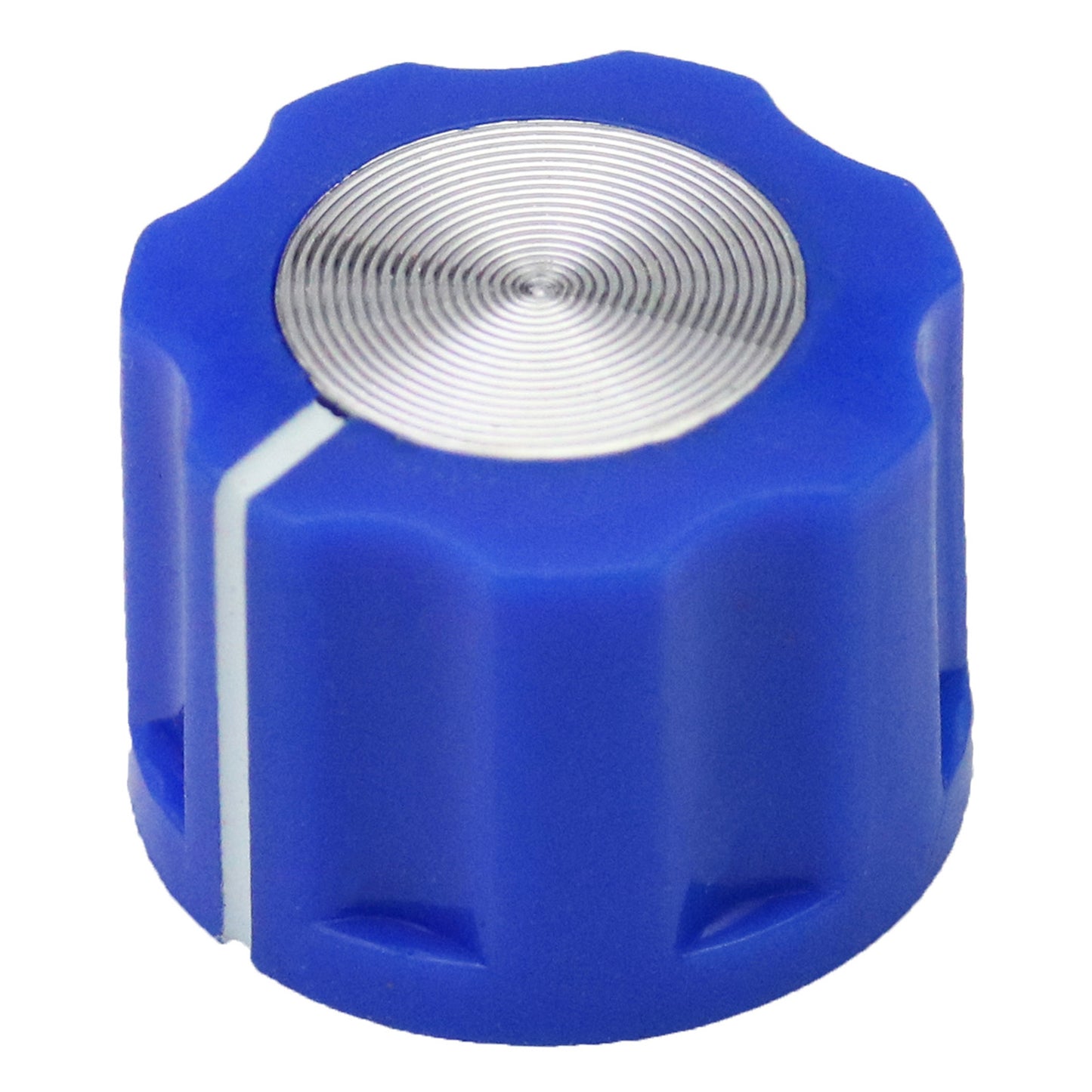 Small Fluted Silver Cap Retro Style Amplifier / Instrument Control Knob