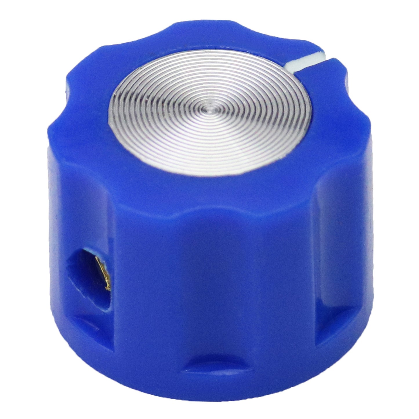 Small Fluted Silver Cap Retro Style Amplifier / Instrument Control Knob