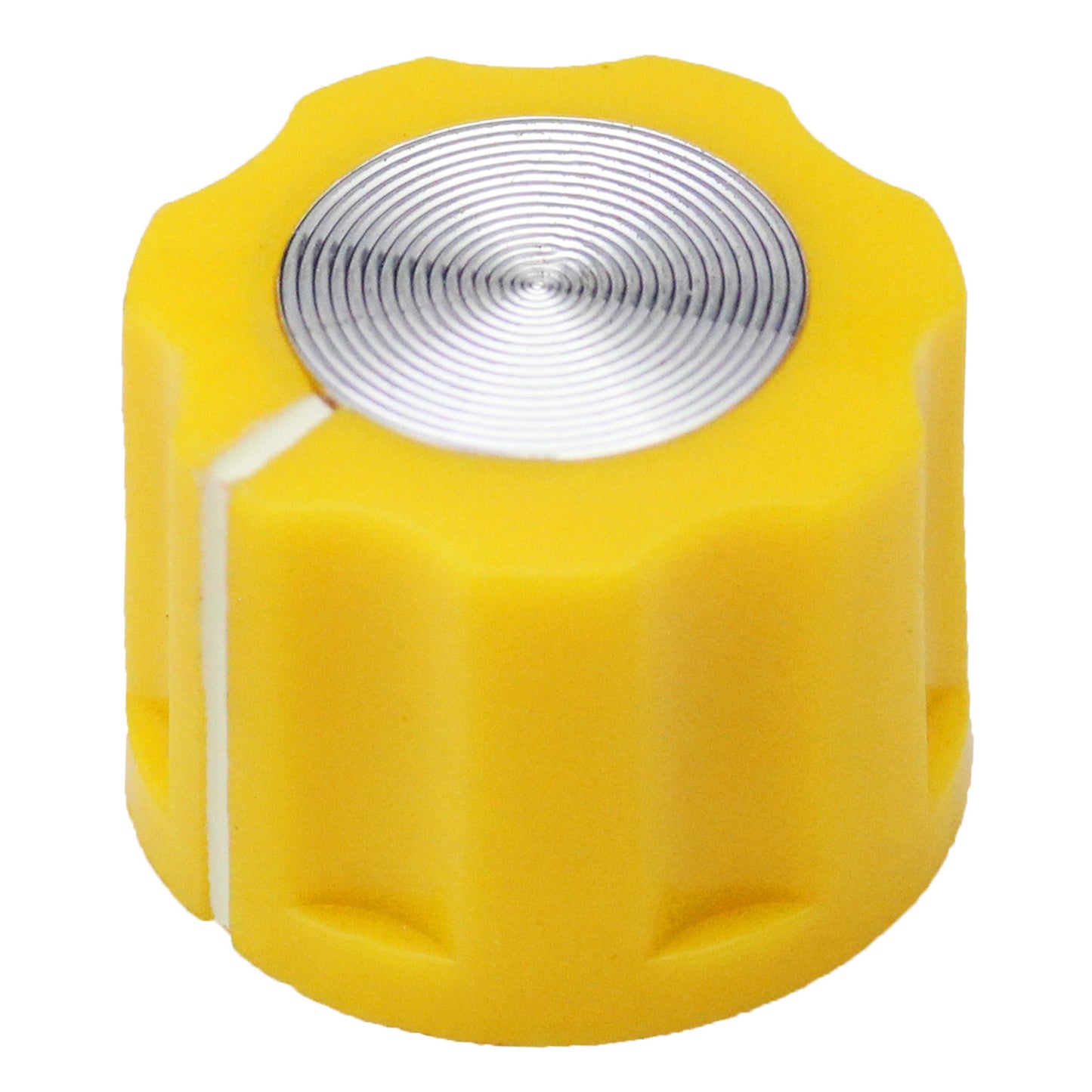 Small Fluted Silver Cap Retro Style Amplifier / Instrument Control Knob