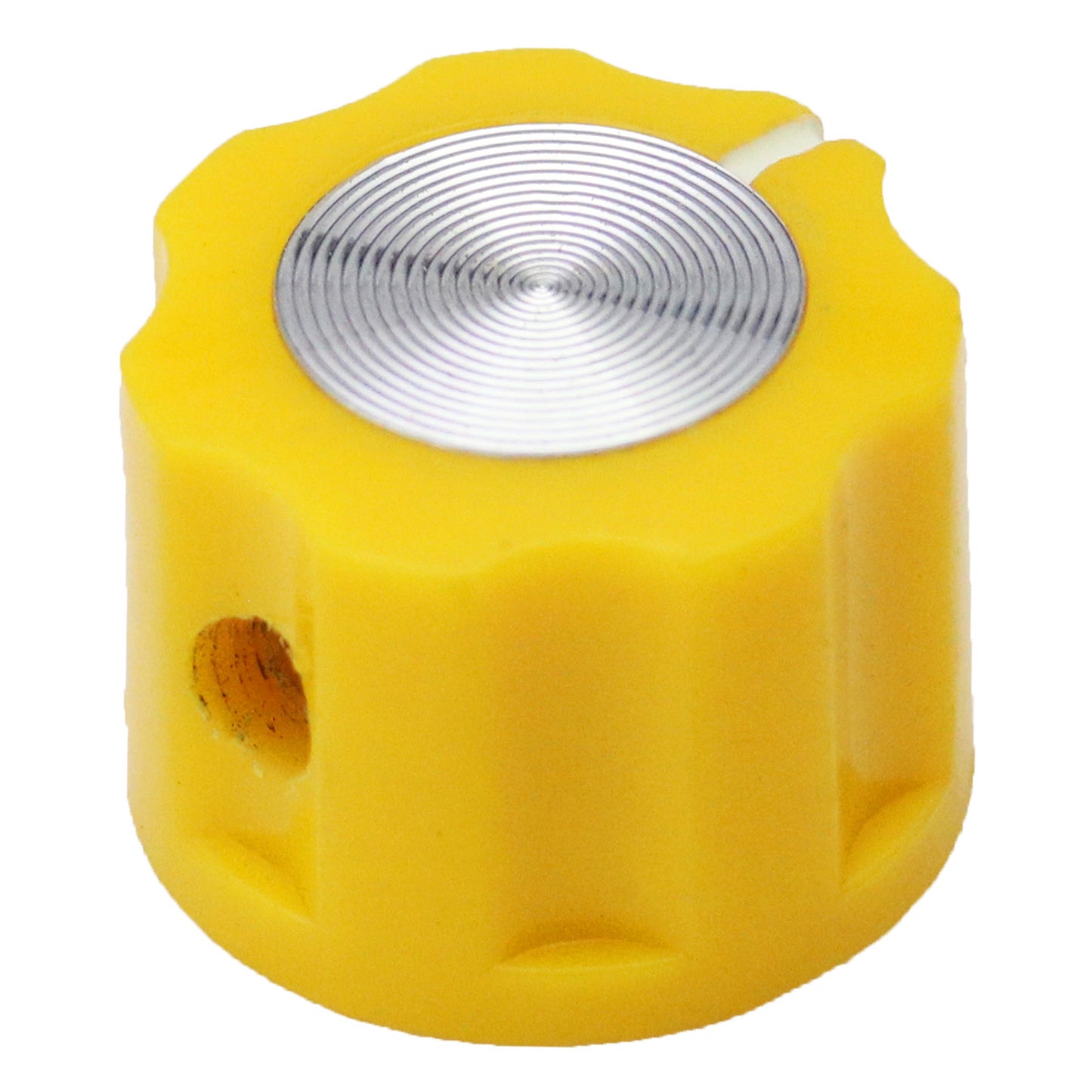 Small Fluted Silver Cap Retro Style Amplifier / Instrument Control Knob