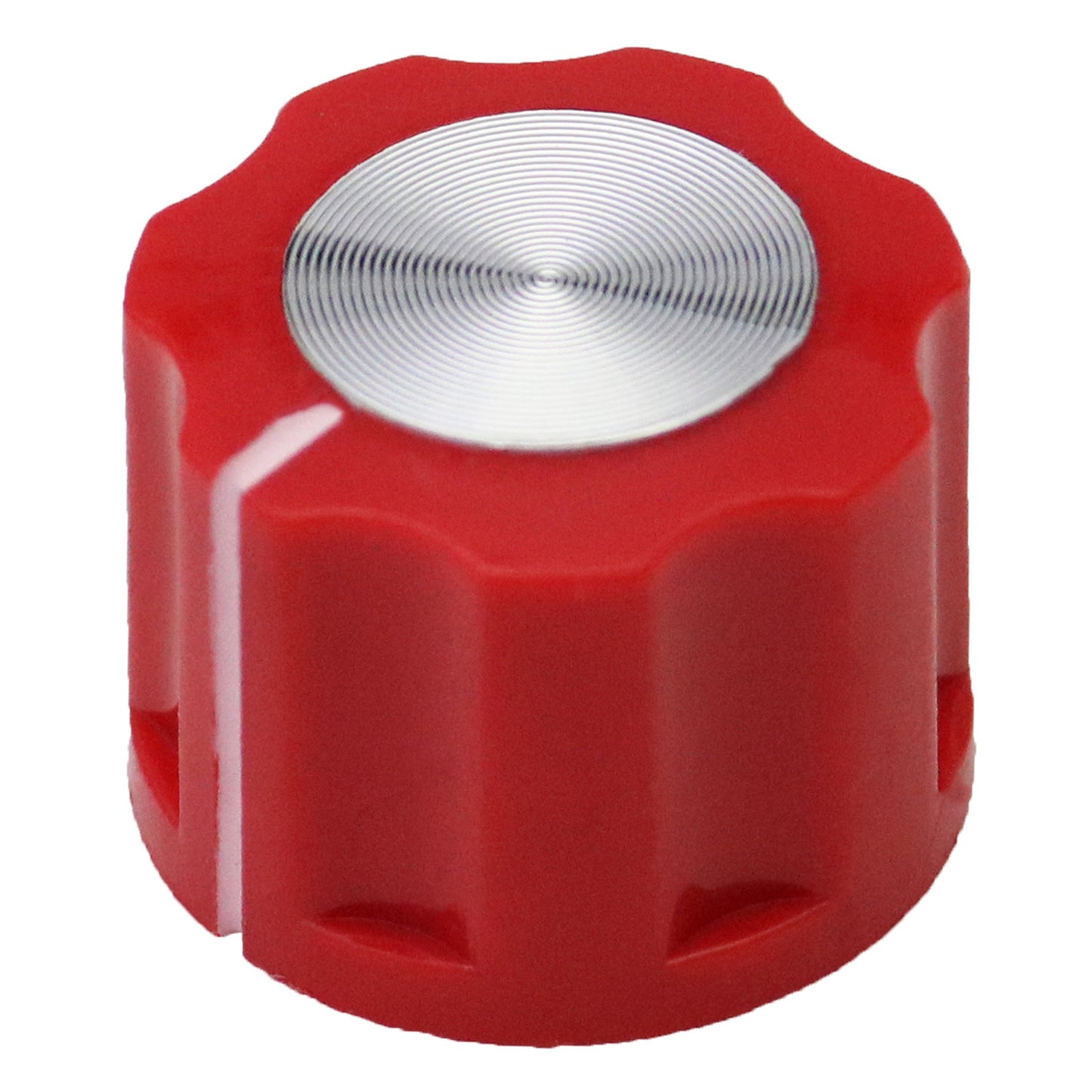 Small Fluted Silver Cap Retro Style Amplifier / Instrument Control Knob