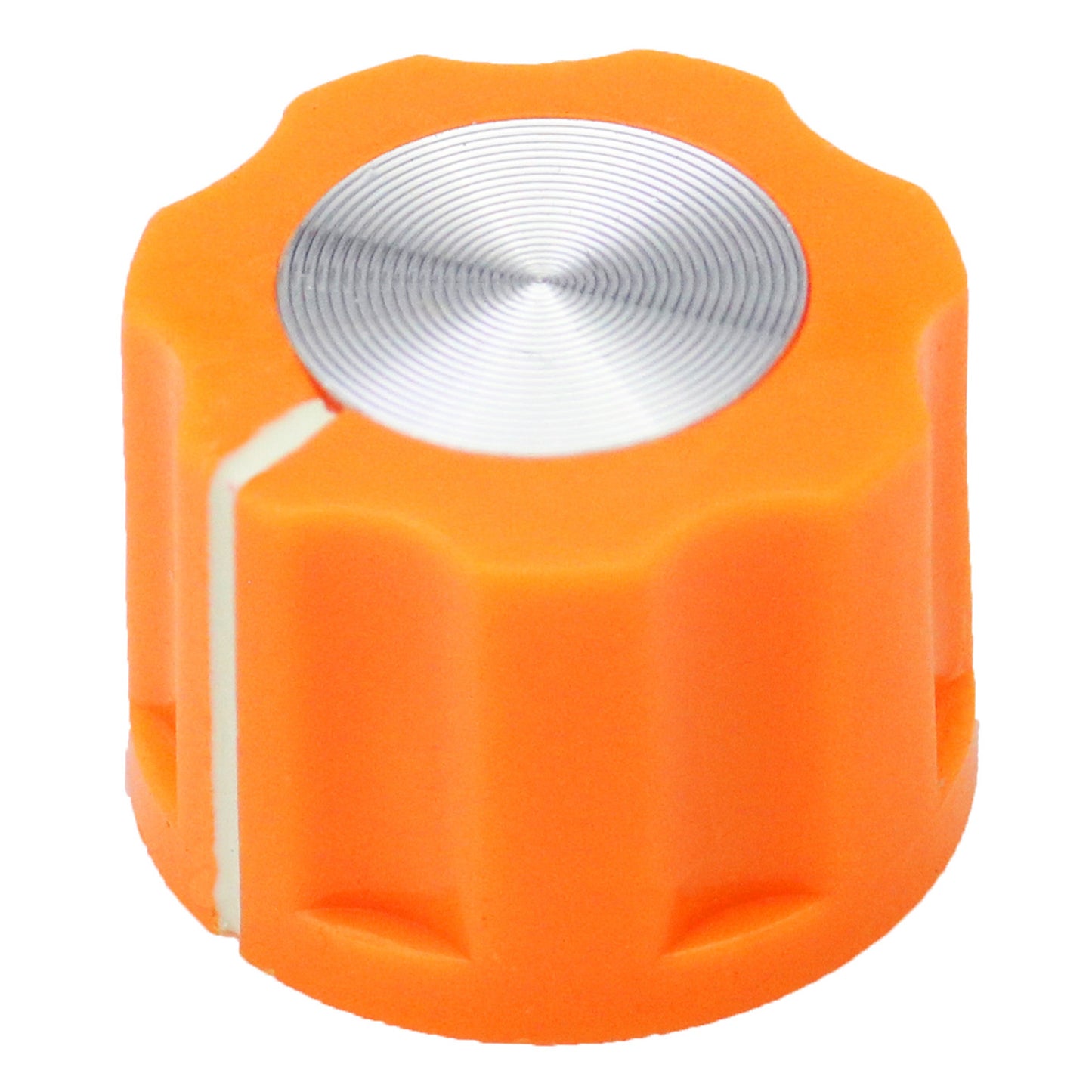 Small Fluted Silver Cap Retro Style Amplifier / Instrument Control Knob