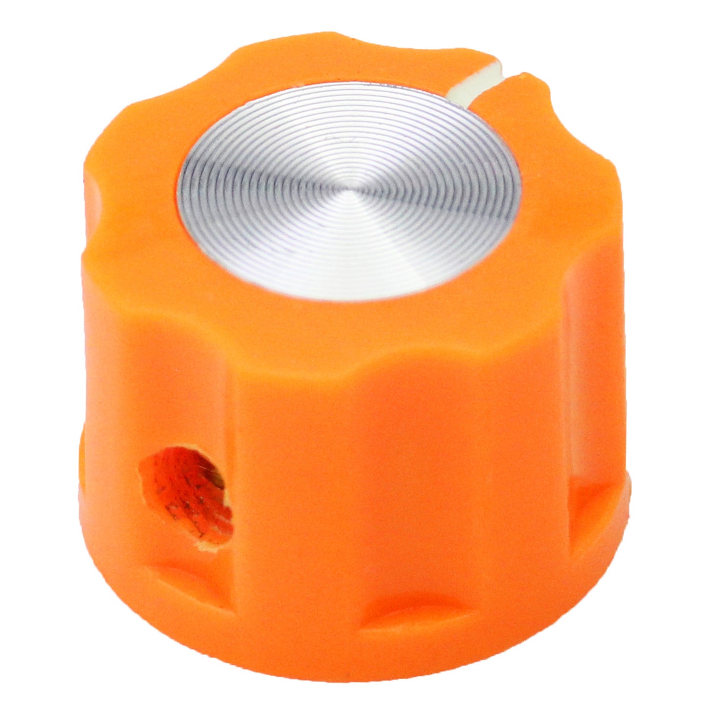 Small Fluted Silver Cap Retro Style Amplifier / Instrument Control Knob