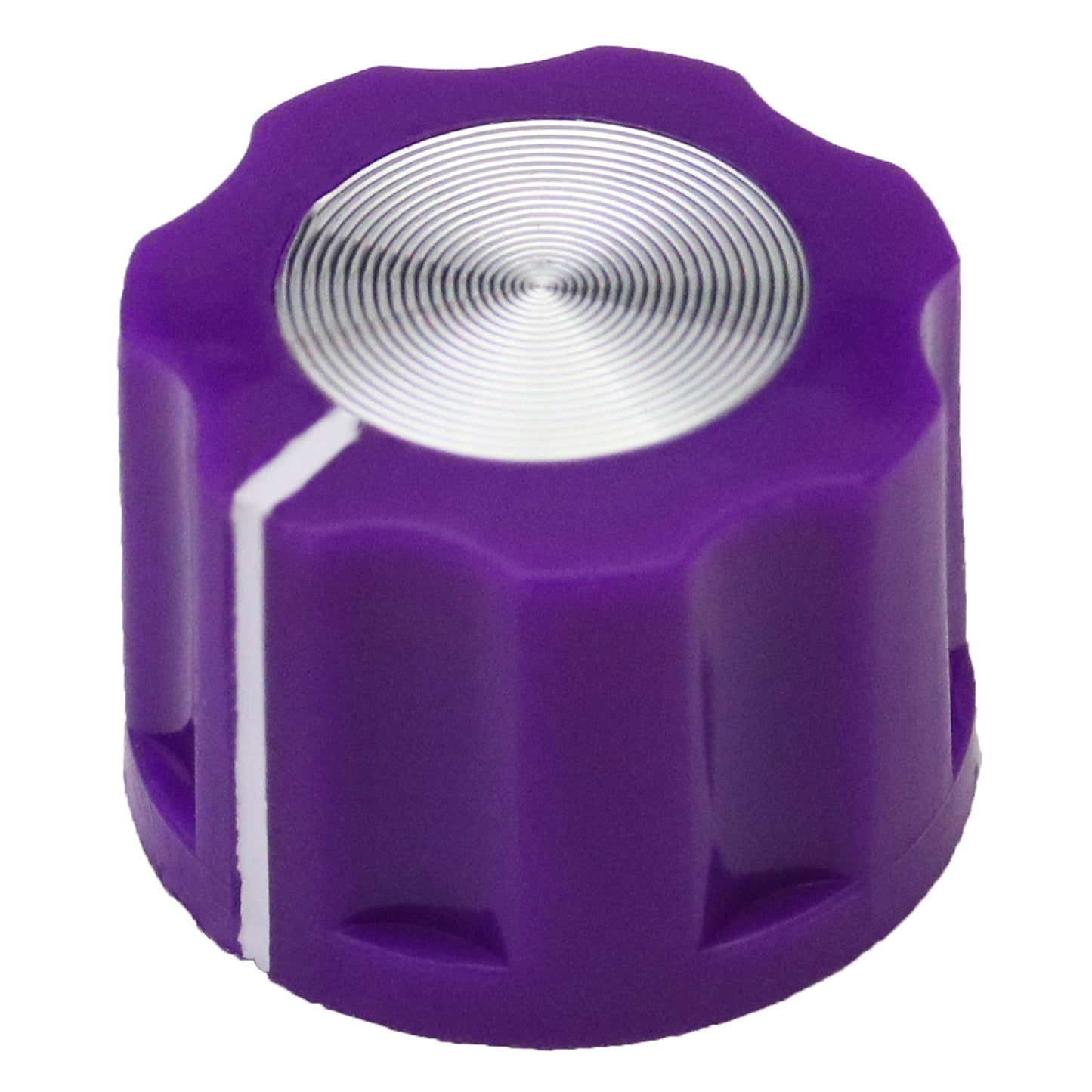 Small Fluted Silver Cap Retro Style Amplifier / Instrument Control Knob