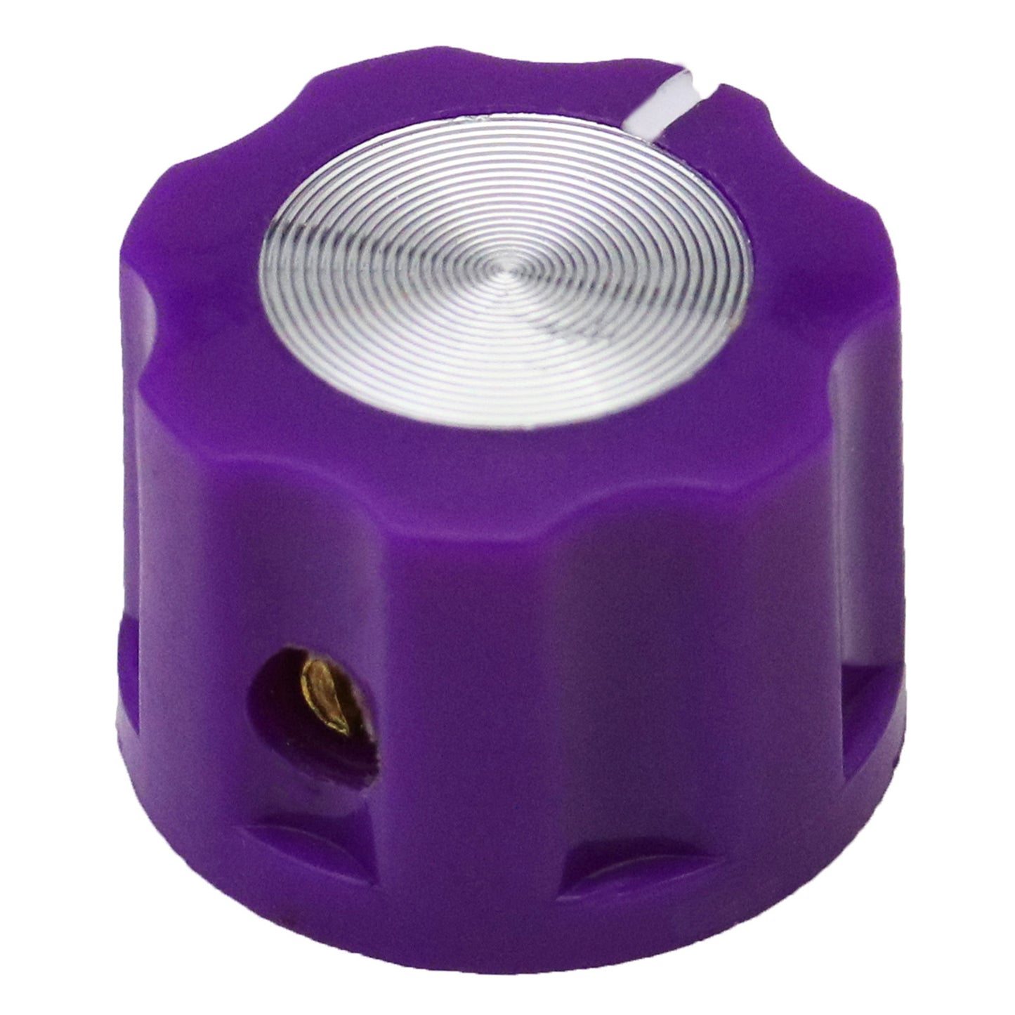 Small Fluted Silver Cap Retro Style Amplifier / Instrument Control Knob