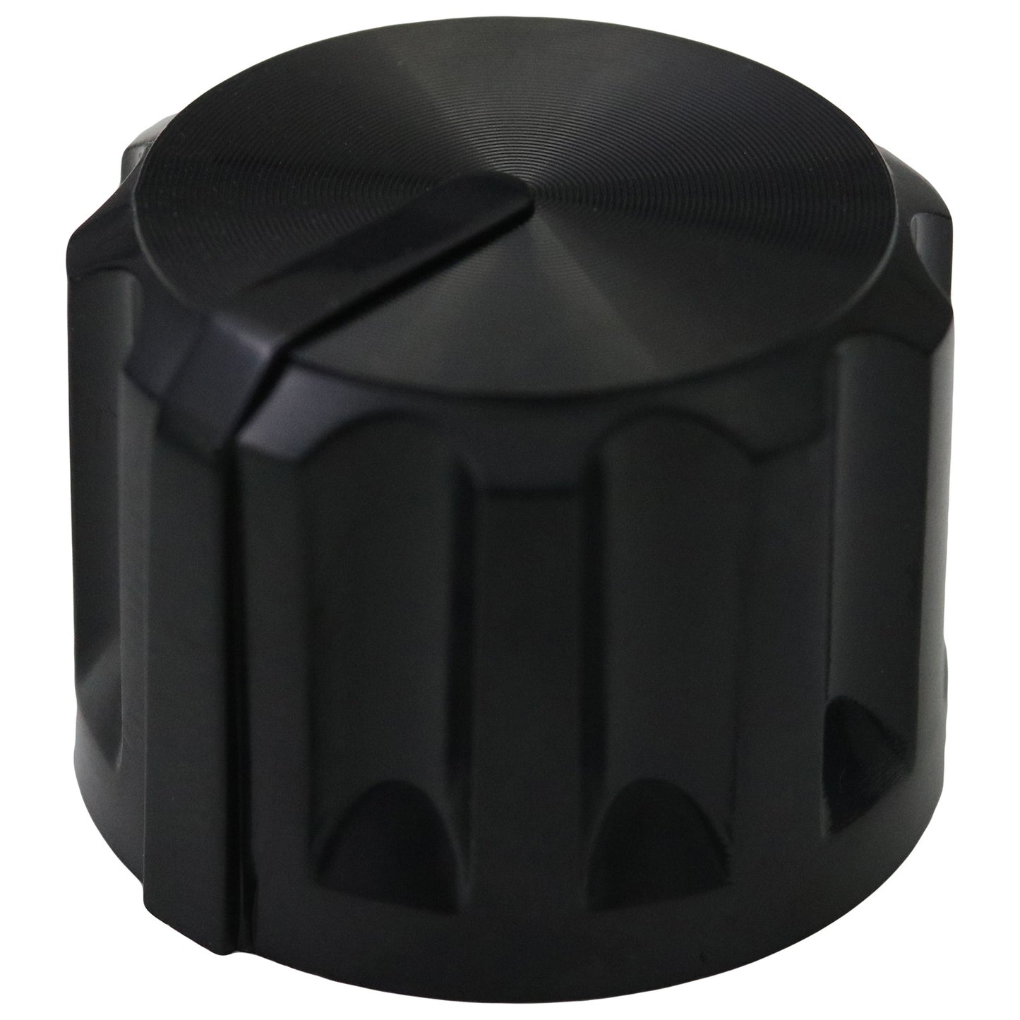 Large Black Plastic Fluted Control Knob