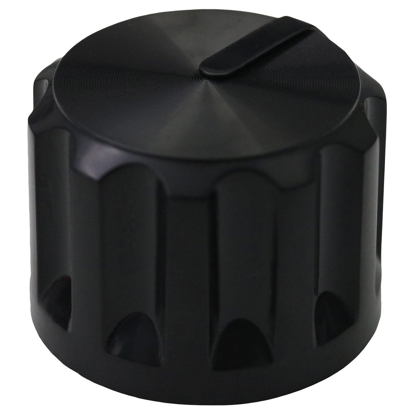 Large Black Plastic Fluted Control Knob
