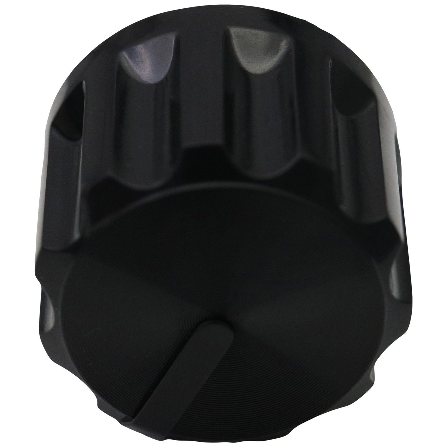 Large Black Plastic Fluted Control Knob