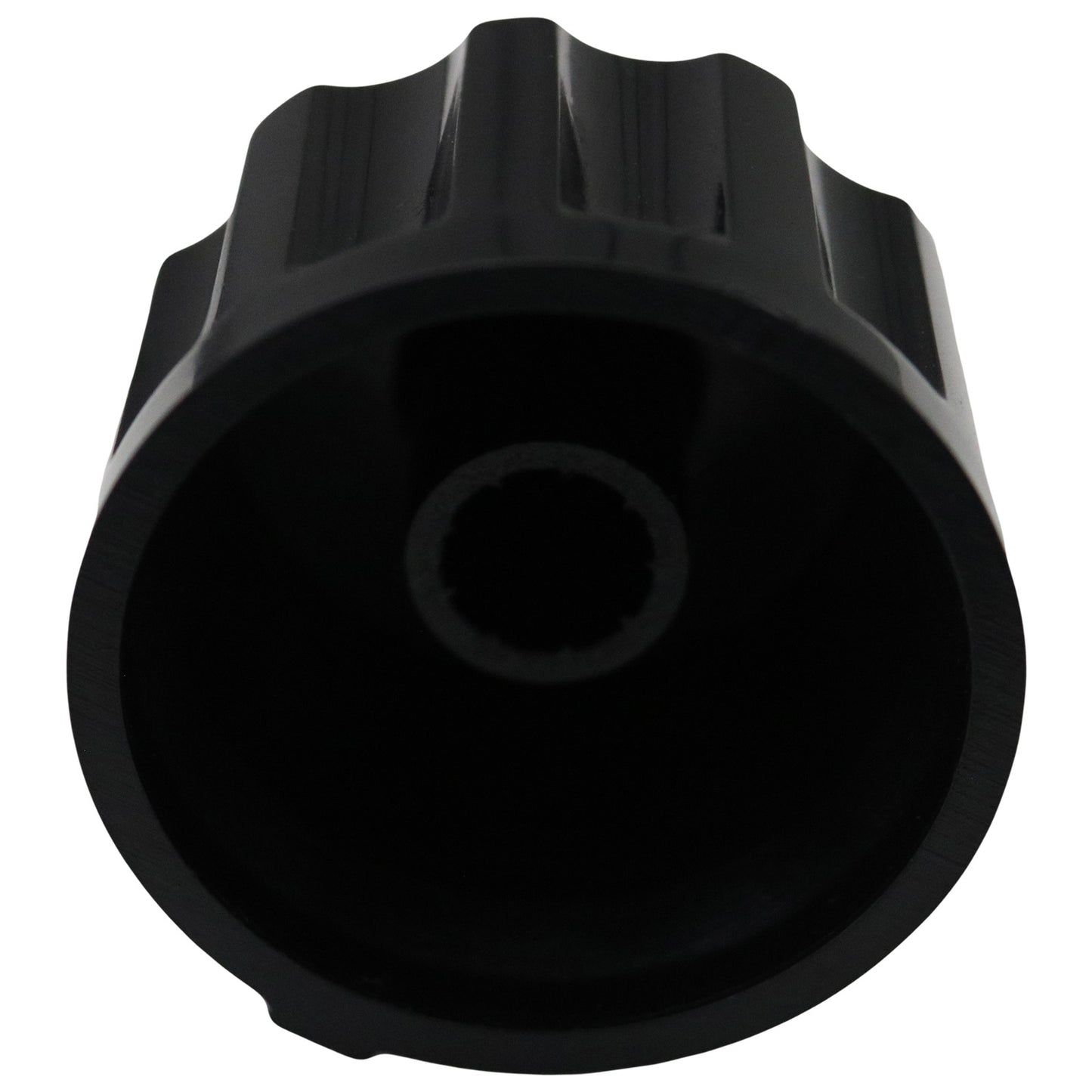 Large Black Plastic Fluted Control Knob