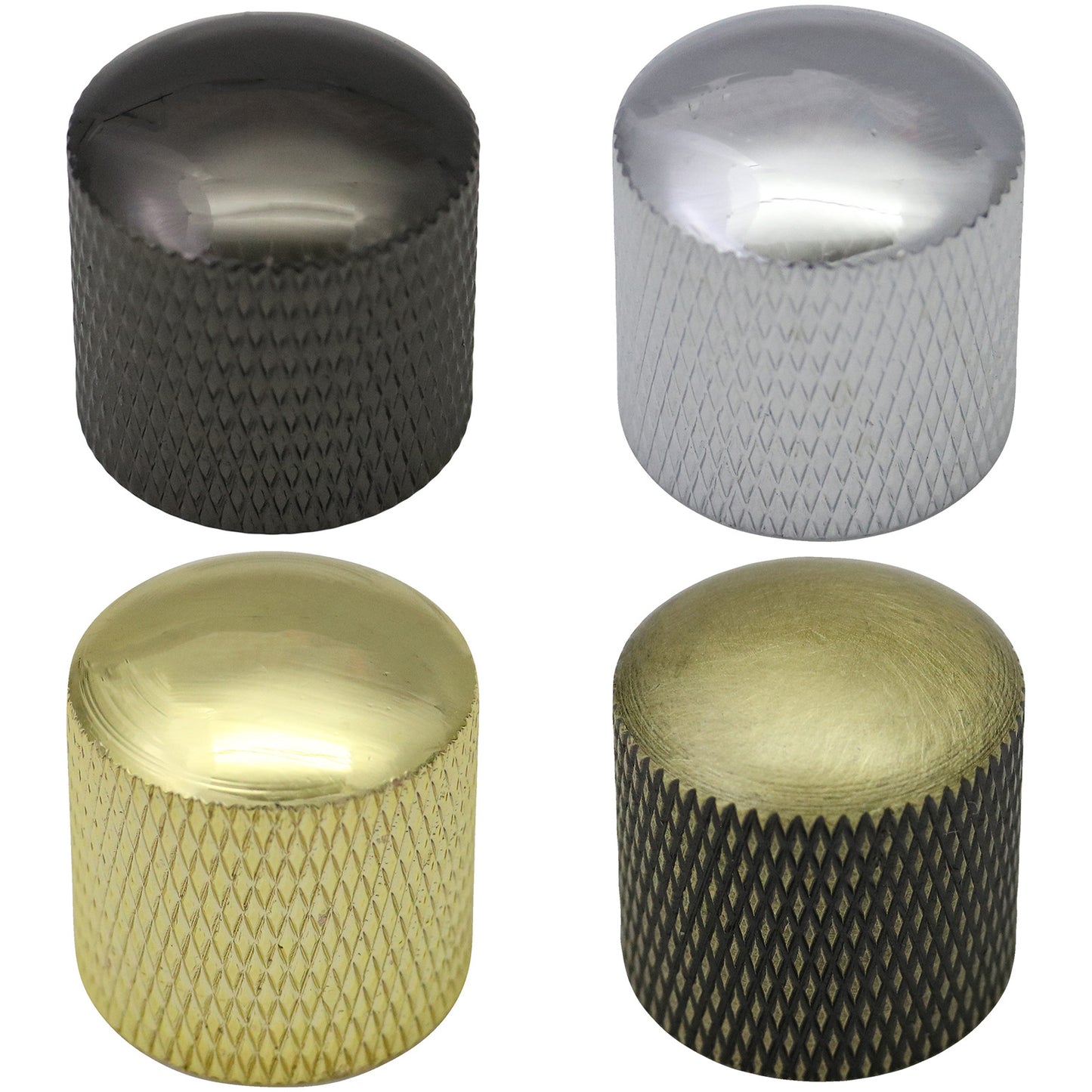Metal Domed Top Knurled Guitar Knob