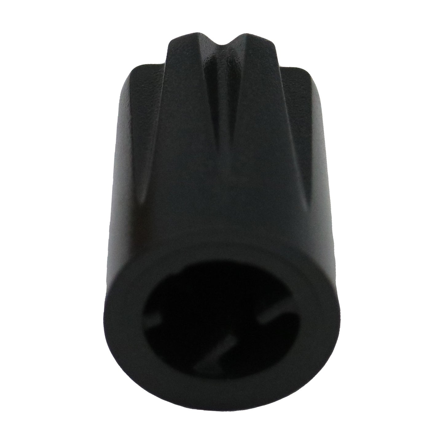 Black Control Knob With Concave Cap