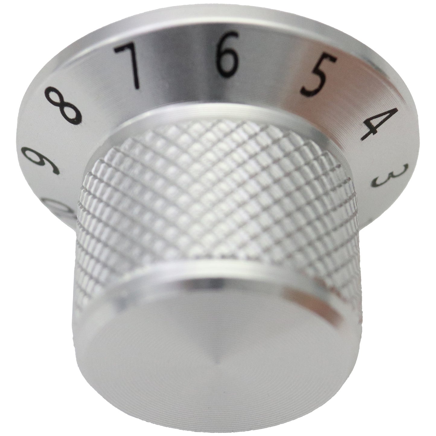 Skirted Solid Aluminium Control Knob With Number Scale 0-10