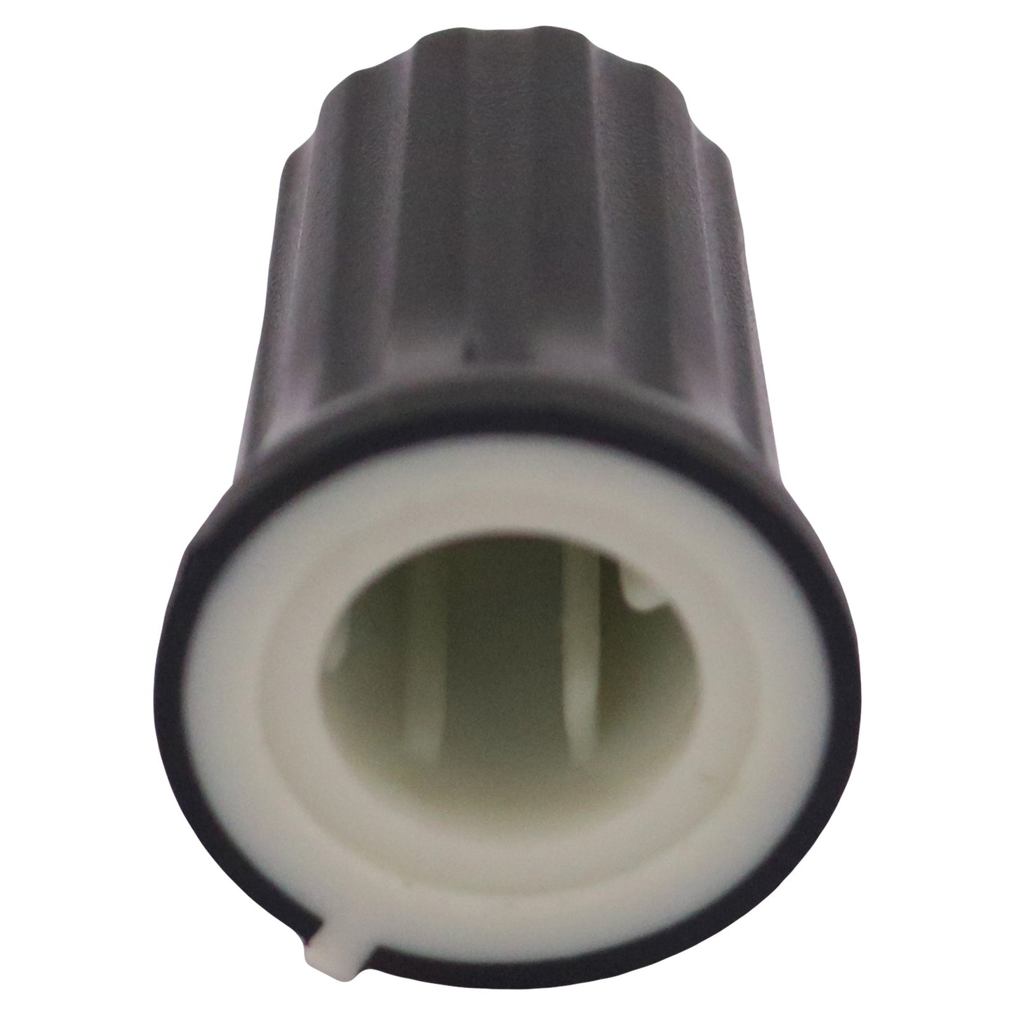 Plastic Black Body Control Knob Flared Base & Coloured Cap