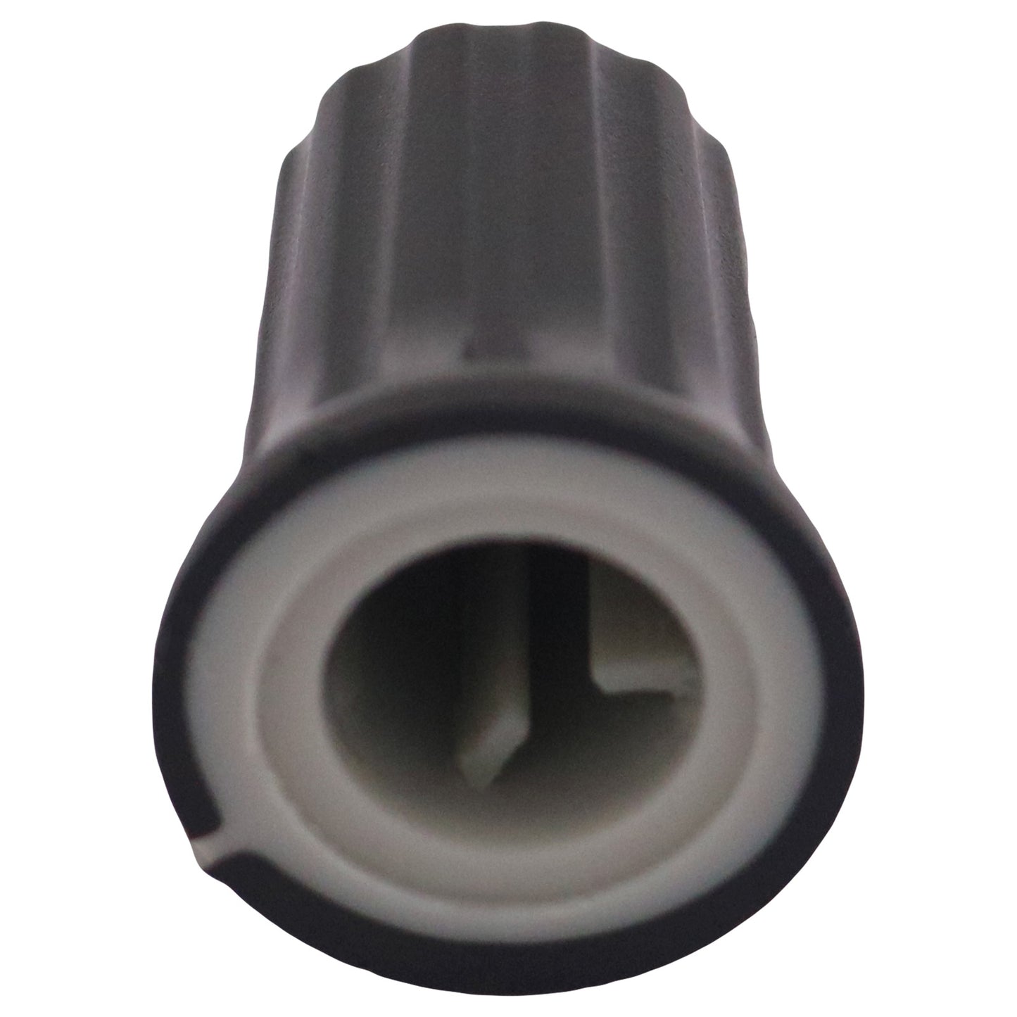 Plastic Black Body Control Knob Flared Base & Coloured Cap