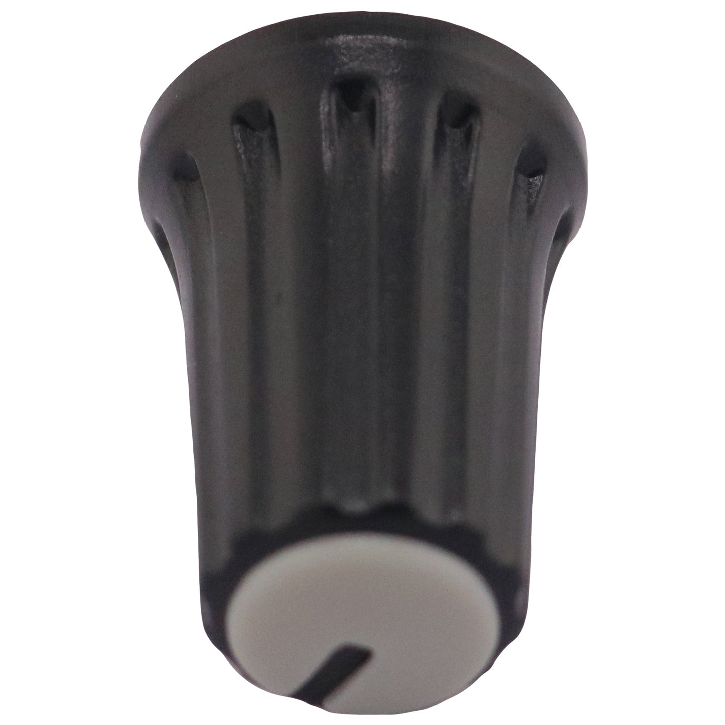 Plastic Black Body Control Knob Flared Base & Coloured Cap