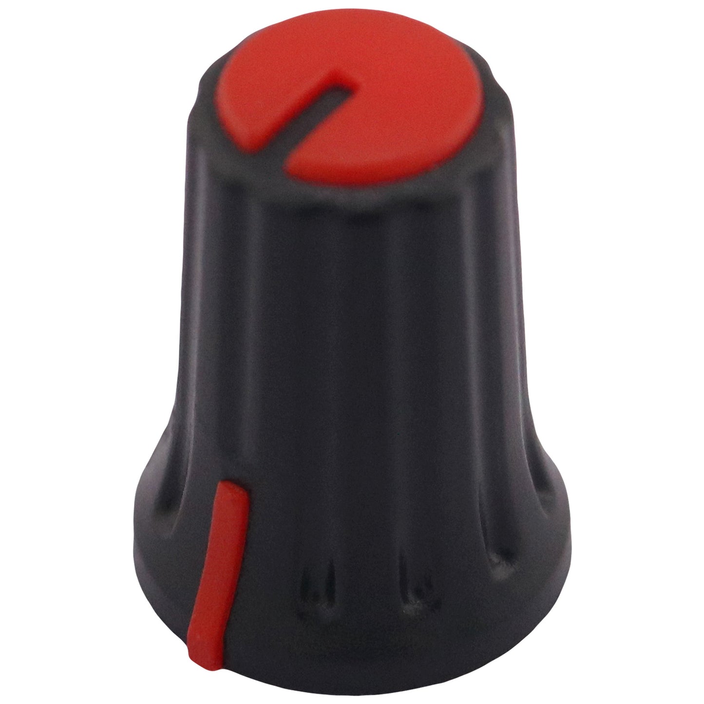 Plastic Black Body Control Knob Flared Base & Coloured Cap