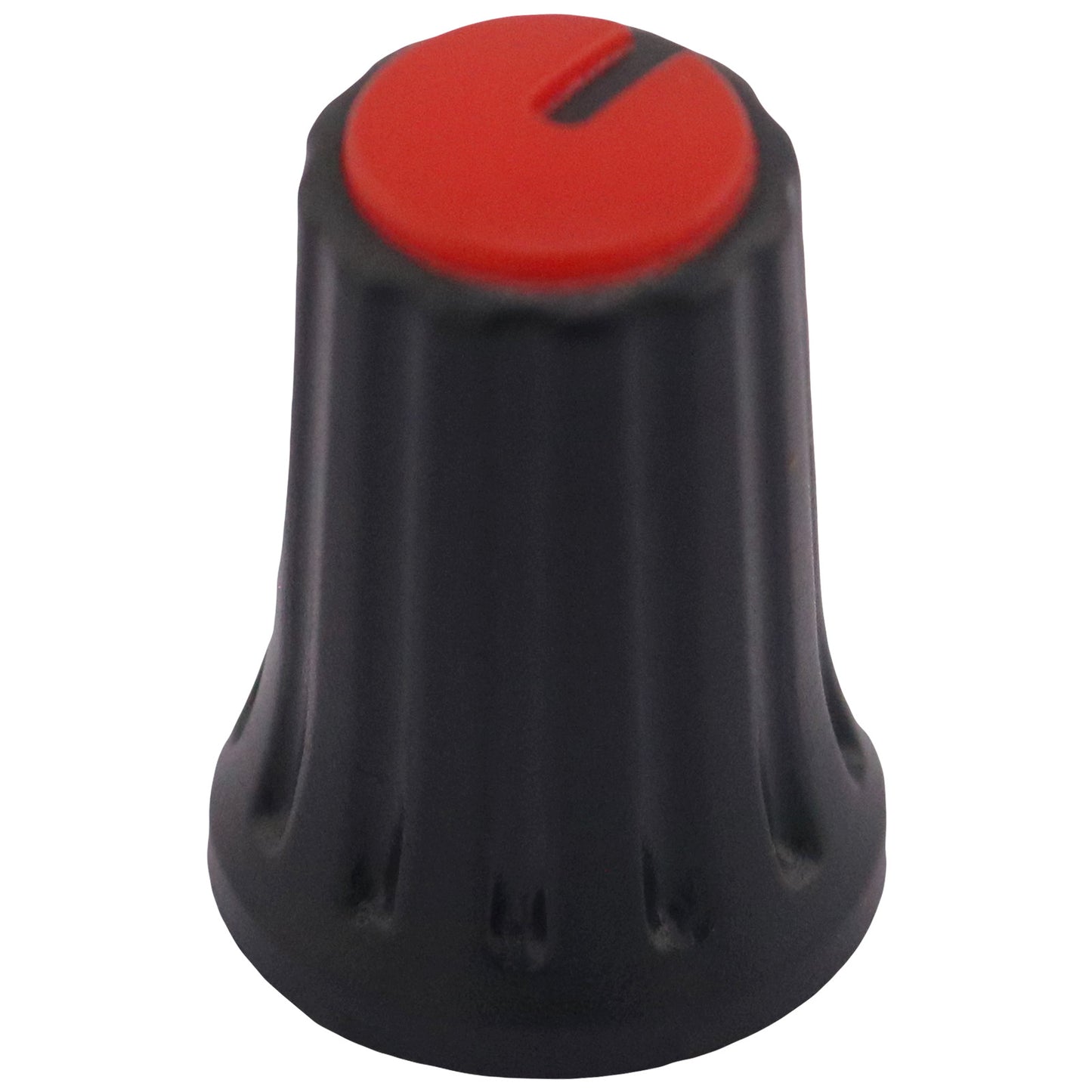 Plastic Black Body Control Knob Flared Base & Coloured Cap