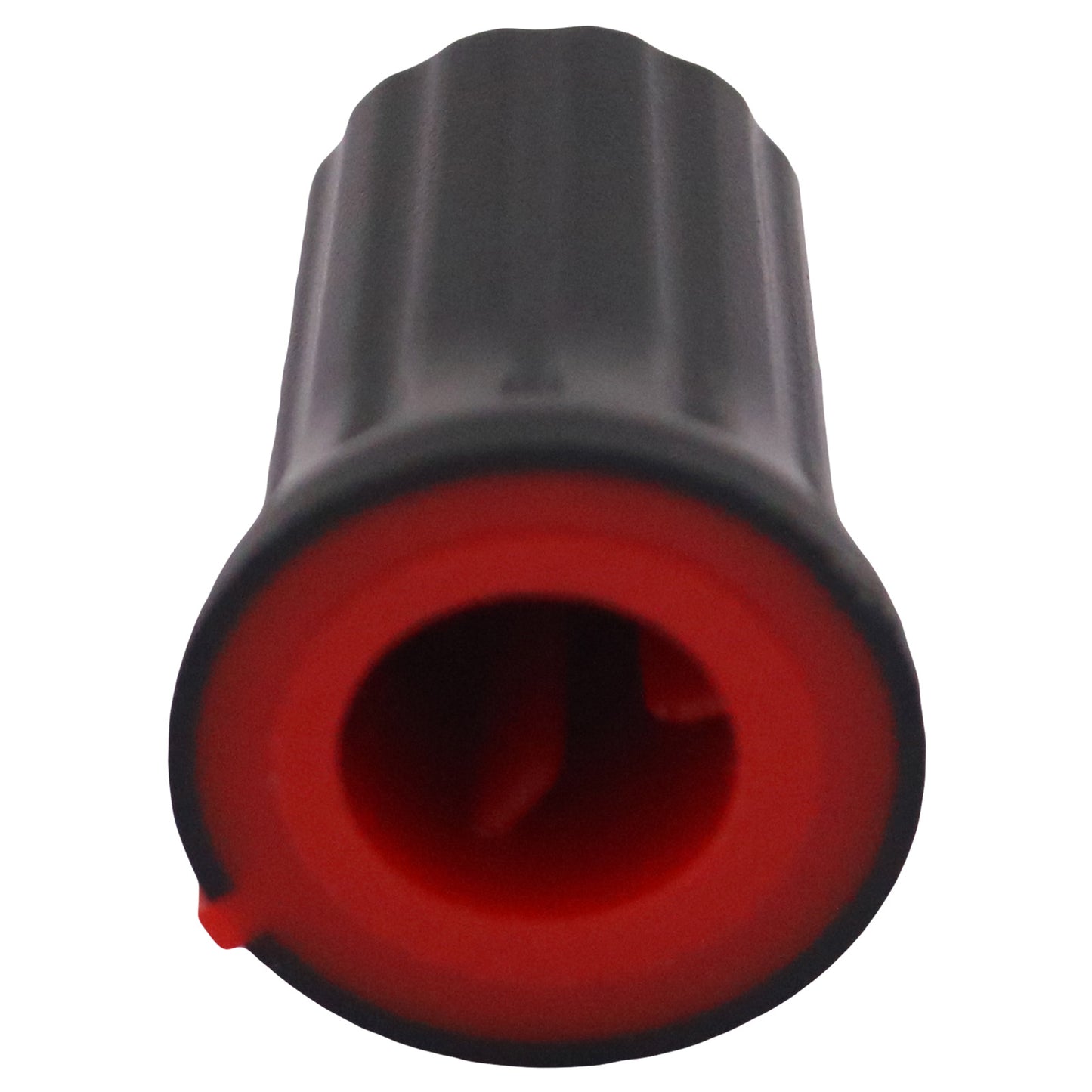 Plastic Black Body Control Knob Flared Base & Coloured Cap