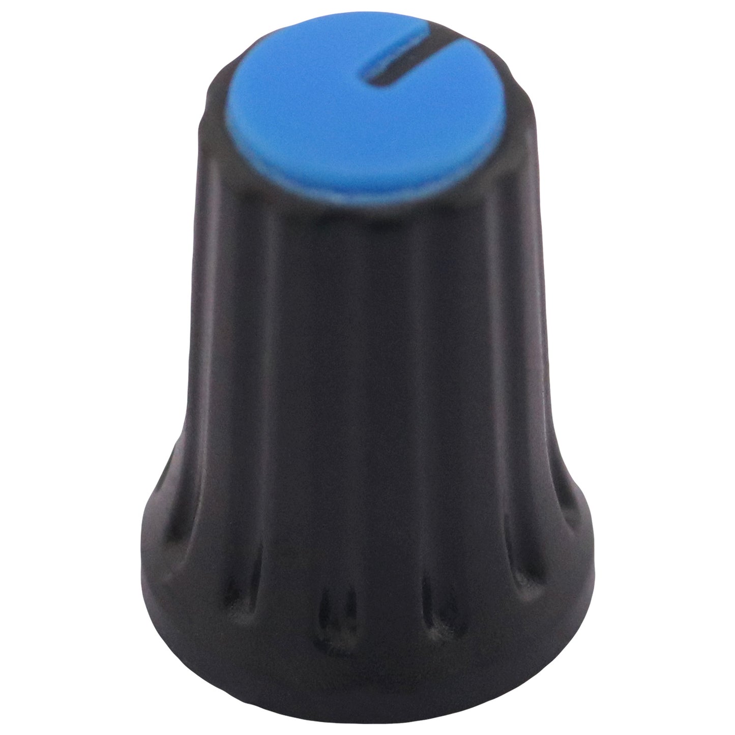 Plastic Black Body Control Knob Flared Base & Coloured Cap