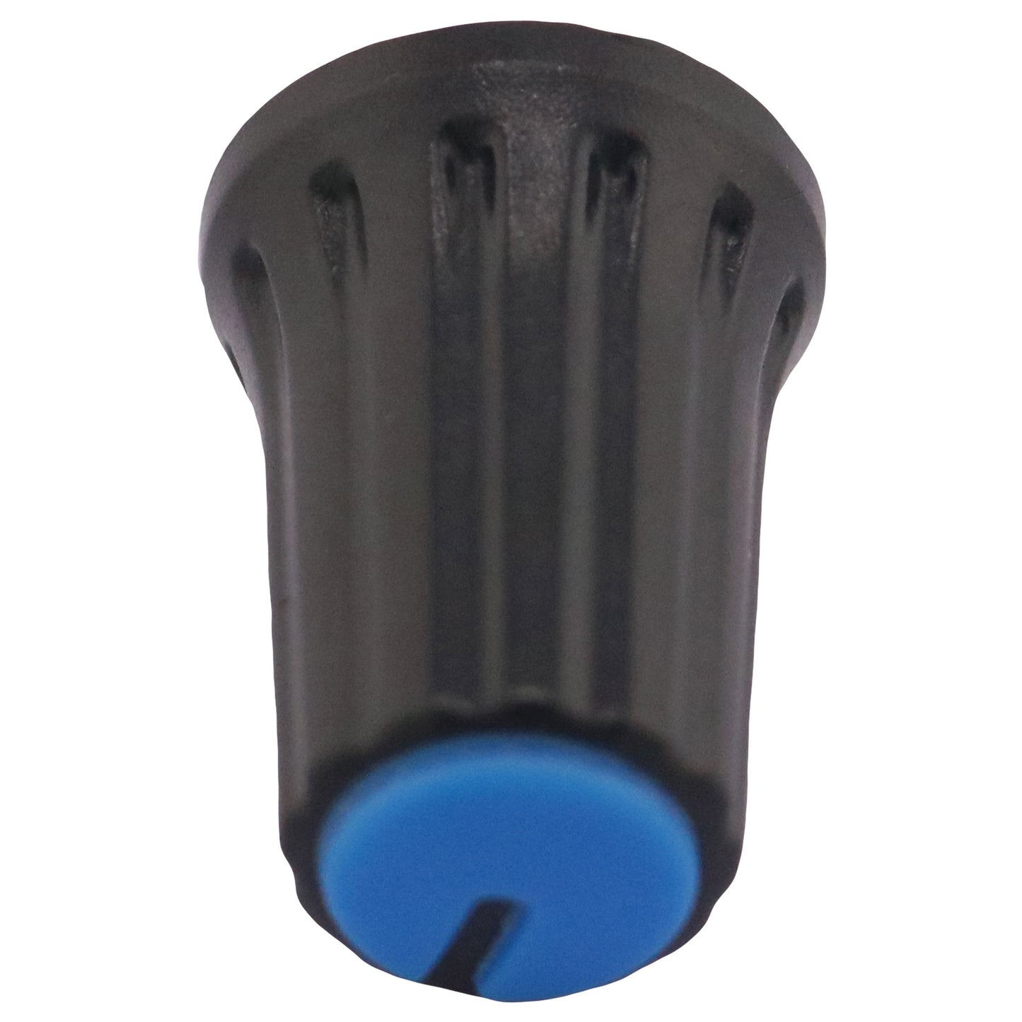 Plastic Black Body Control Knob Flared Base & Coloured Cap