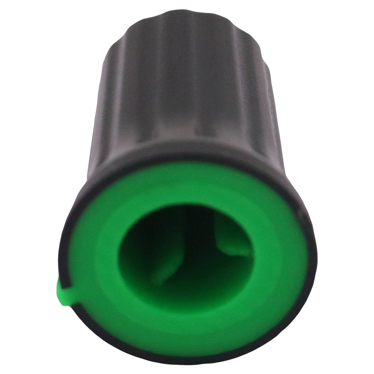 Plastic Black Body Control Knob Flared Base & Coloured Cap
