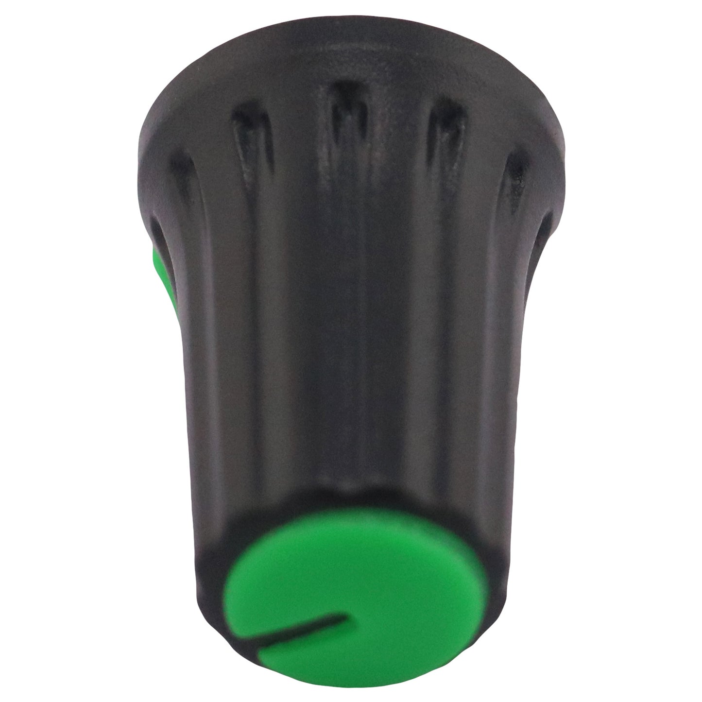Plastic Black Body Control Knob Flared Base & Coloured Cap