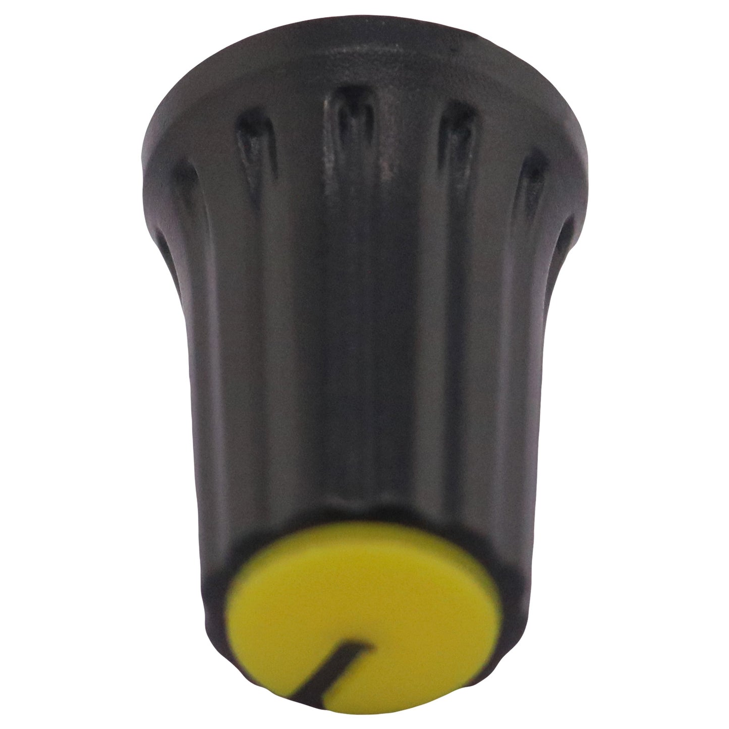 Plastic Black Body Control Knob Flared Base & Coloured Cap
