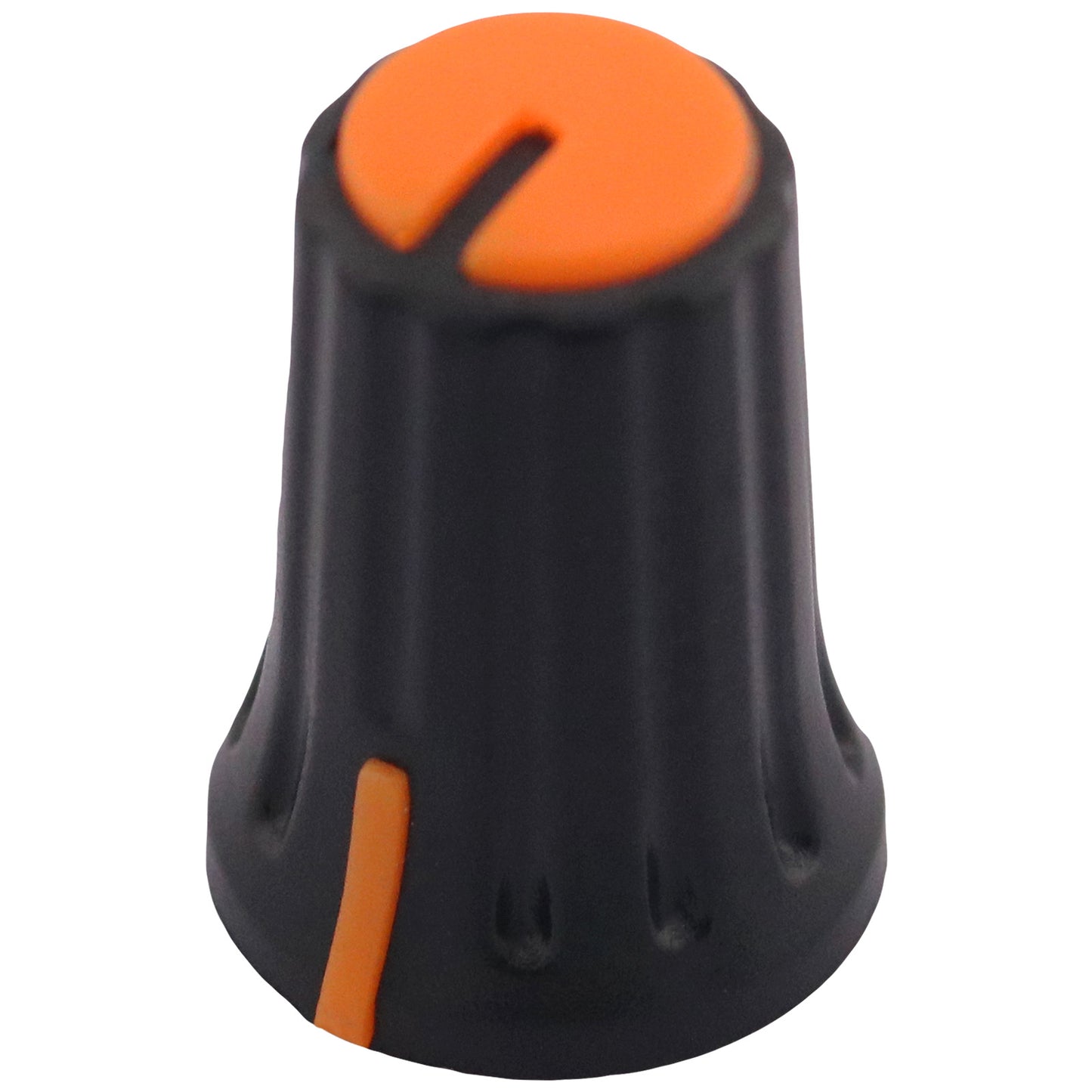 Plastic Black Body Control Knob Flared Base & Coloured Cap