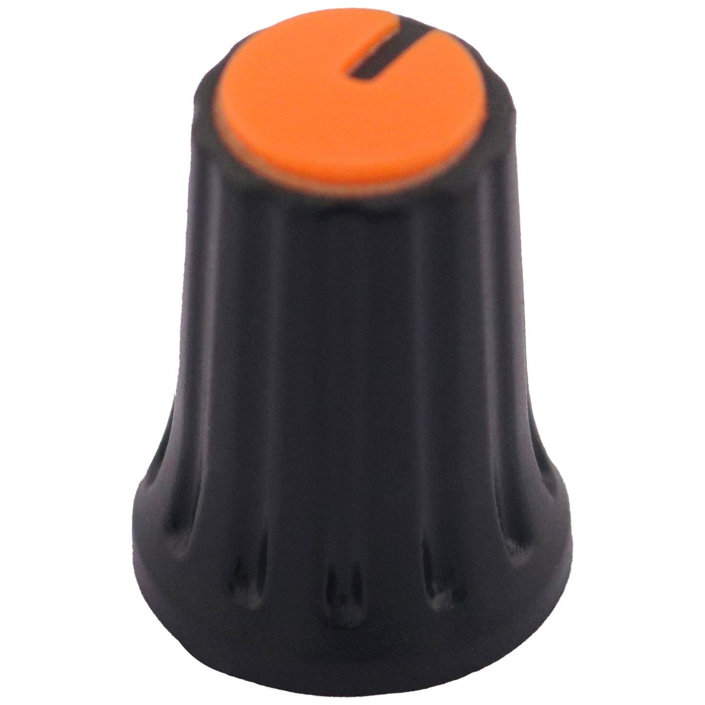 Plastic Black Body Control Knob Flared Base & Coloured Cap