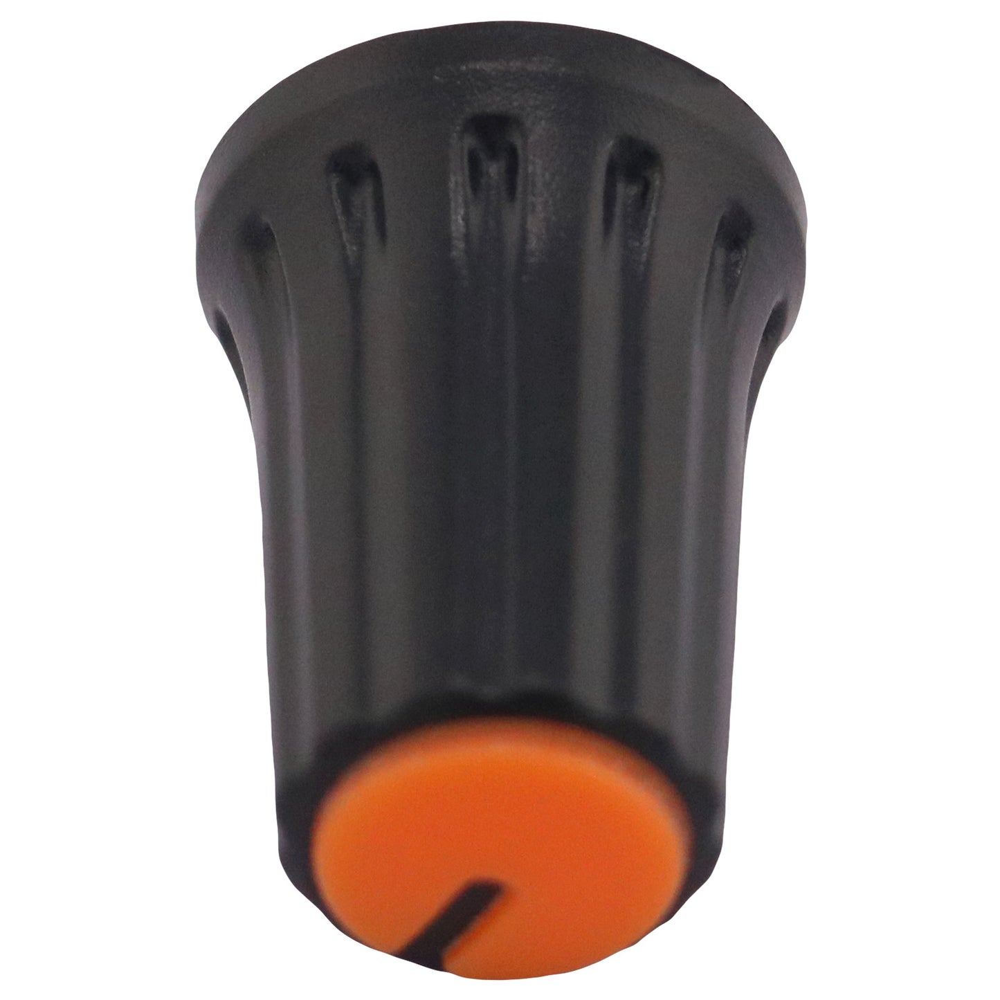 Plastic Black Body Control Knob Flared Base & Coloured Cap