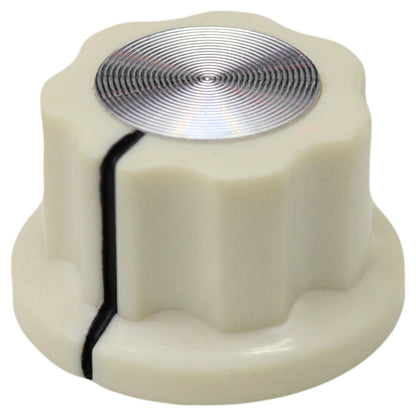 Fluted Retro Style Silver Cap Amplifier / Instrument Control Knob