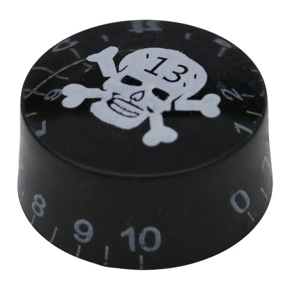 Number Scale Guitar Control Knob With Printed Skull And Crossbones