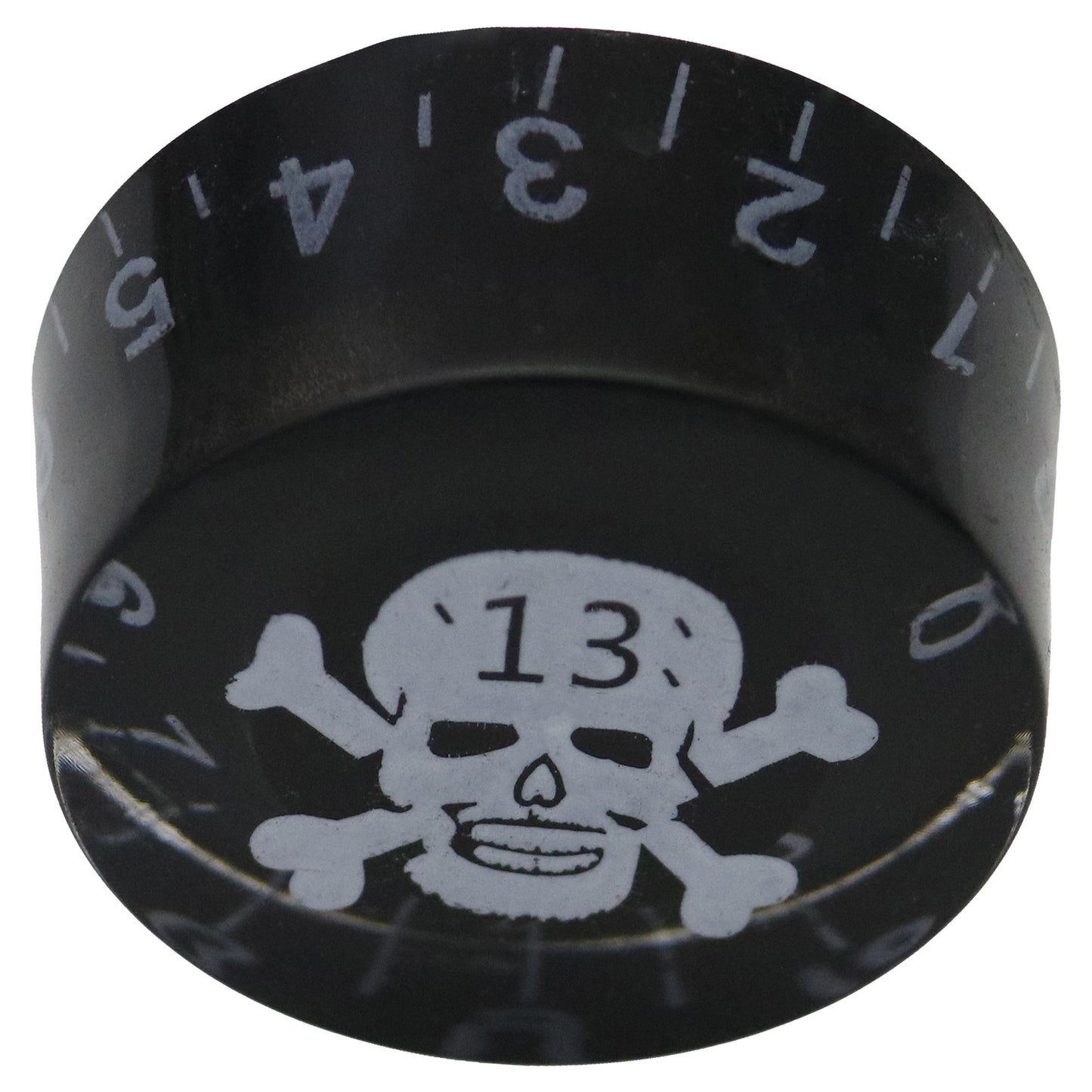 Number Scale Guitar Control Knob With Printed Skull And Crossbones