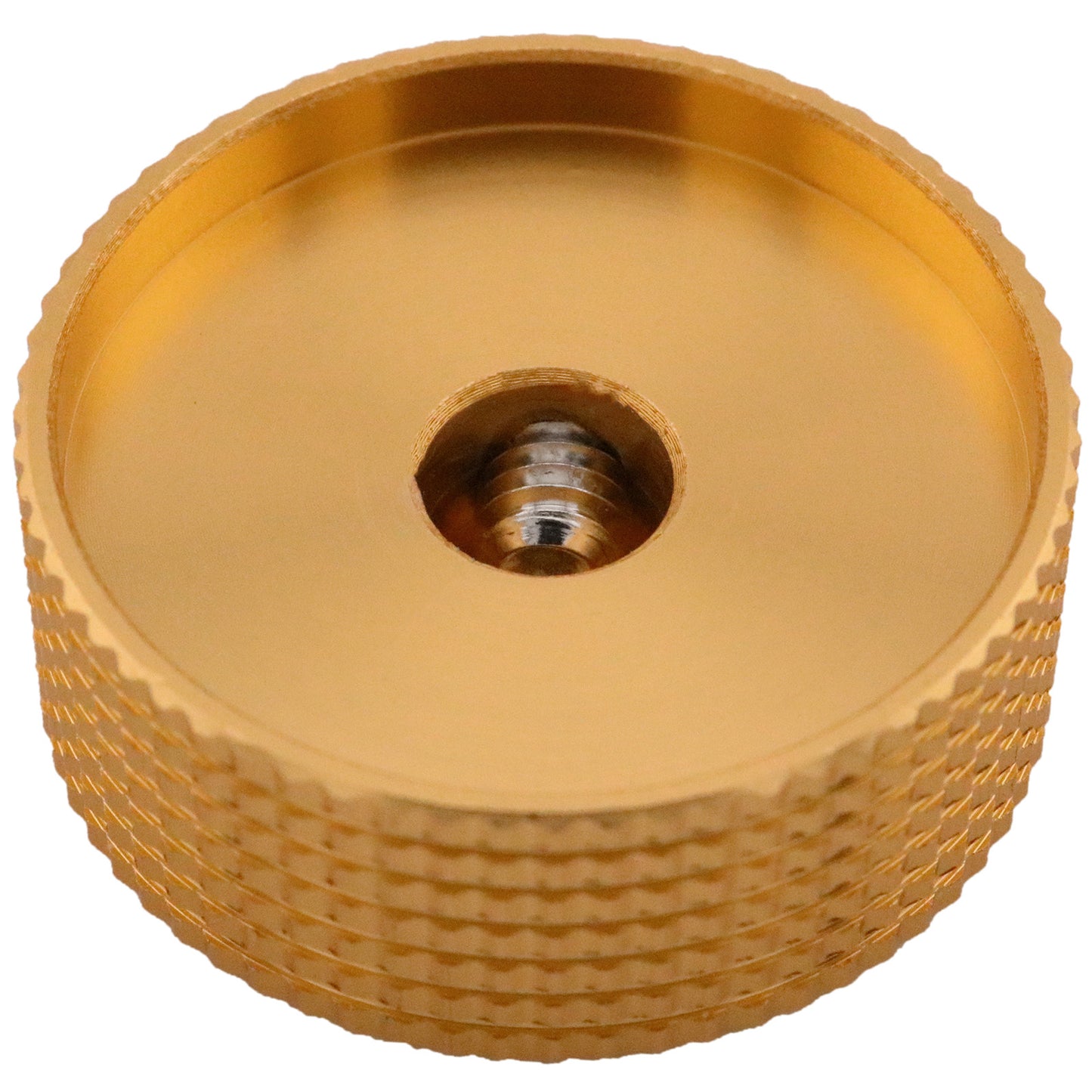 Wide Knurled Aluminium Control Knob with Flat Top