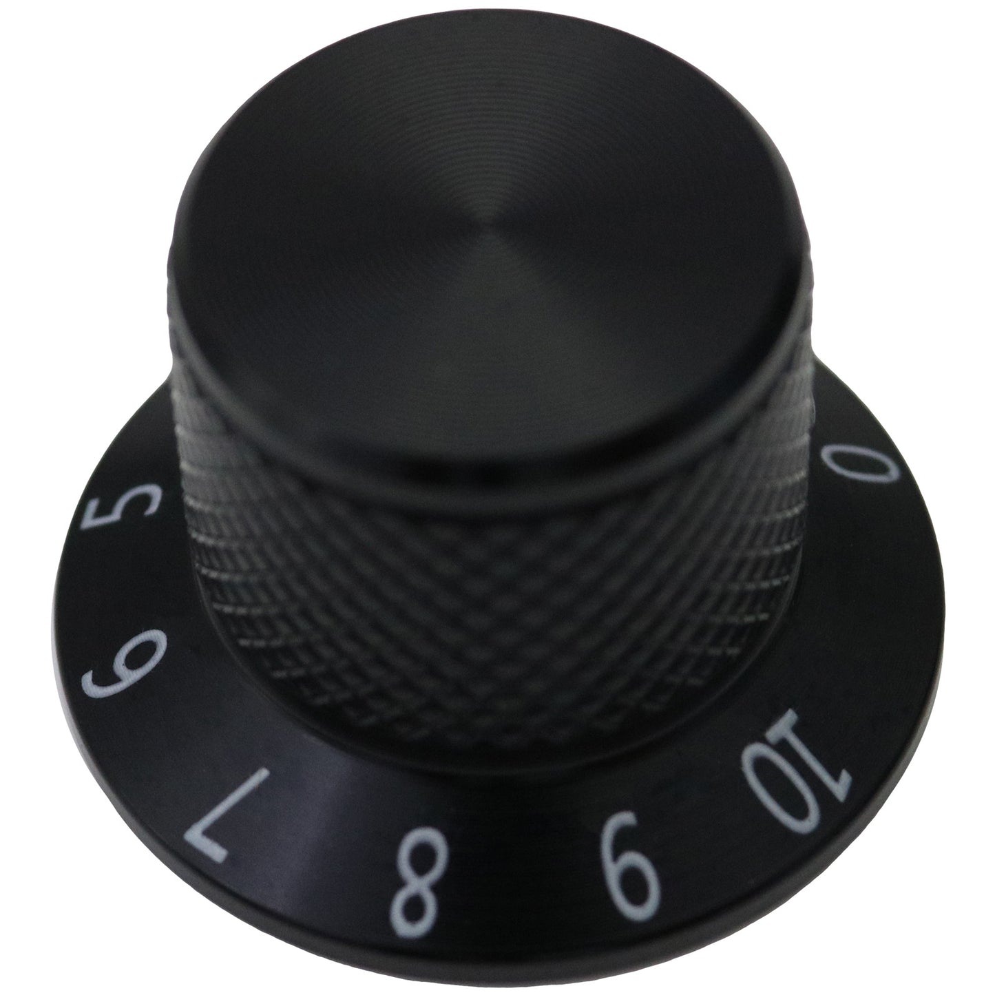 Skirted Solid Aluminium Control Knob With Number Scale 0-10