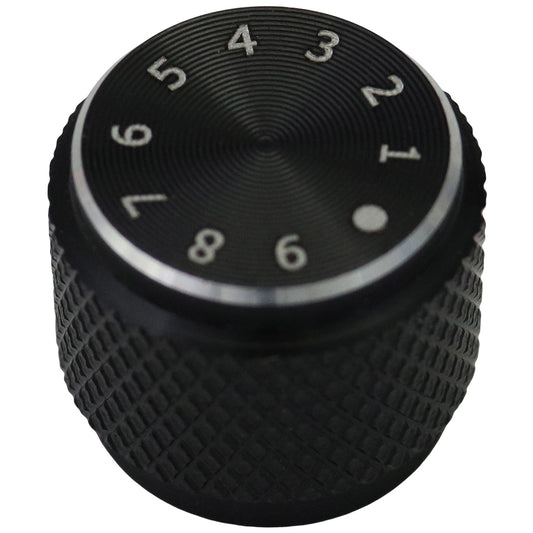 Small Short Solid Aluminium Control Knob With Printed Number Scale And Dot