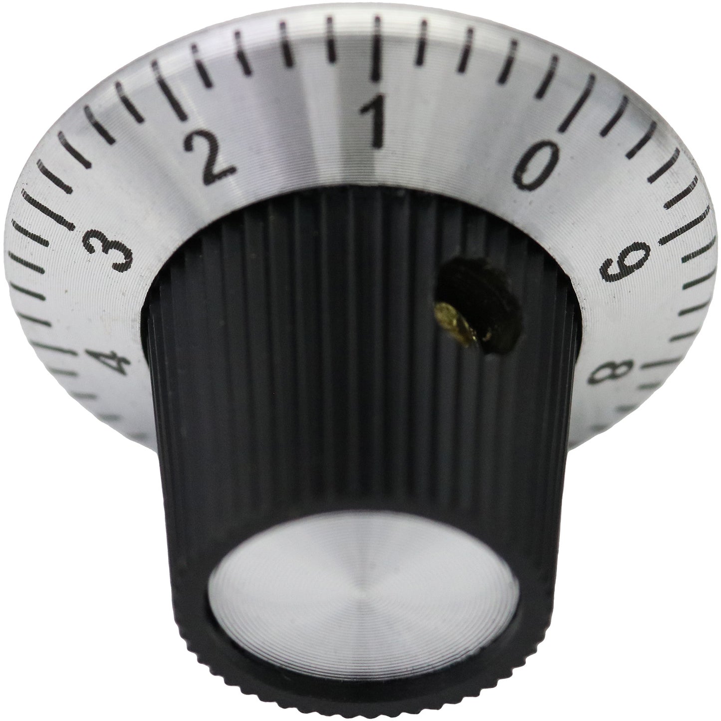 Metal Skirted Number Scale Dial Control Knob With Metal End Cap