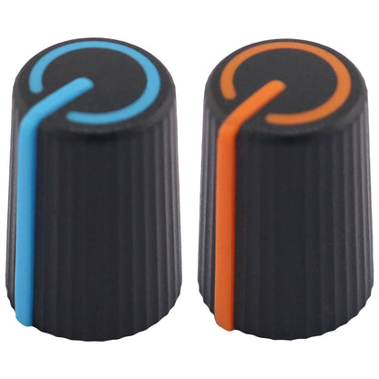 Plastic Black Body Control Knob With Coloured Ring Cap